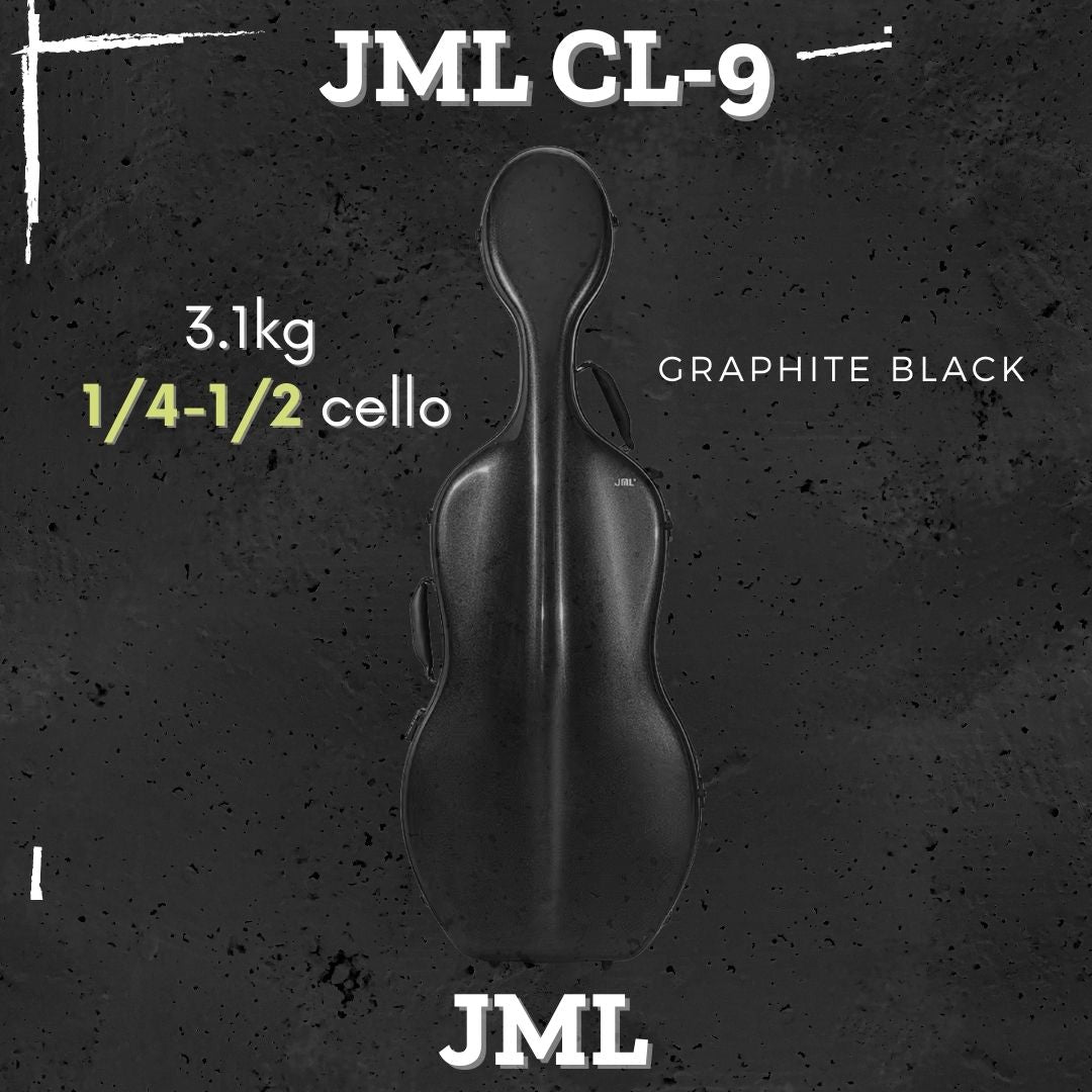JML CL9 Mini Carbon Fiber Cello Case for 1/4-1/2 Cellos