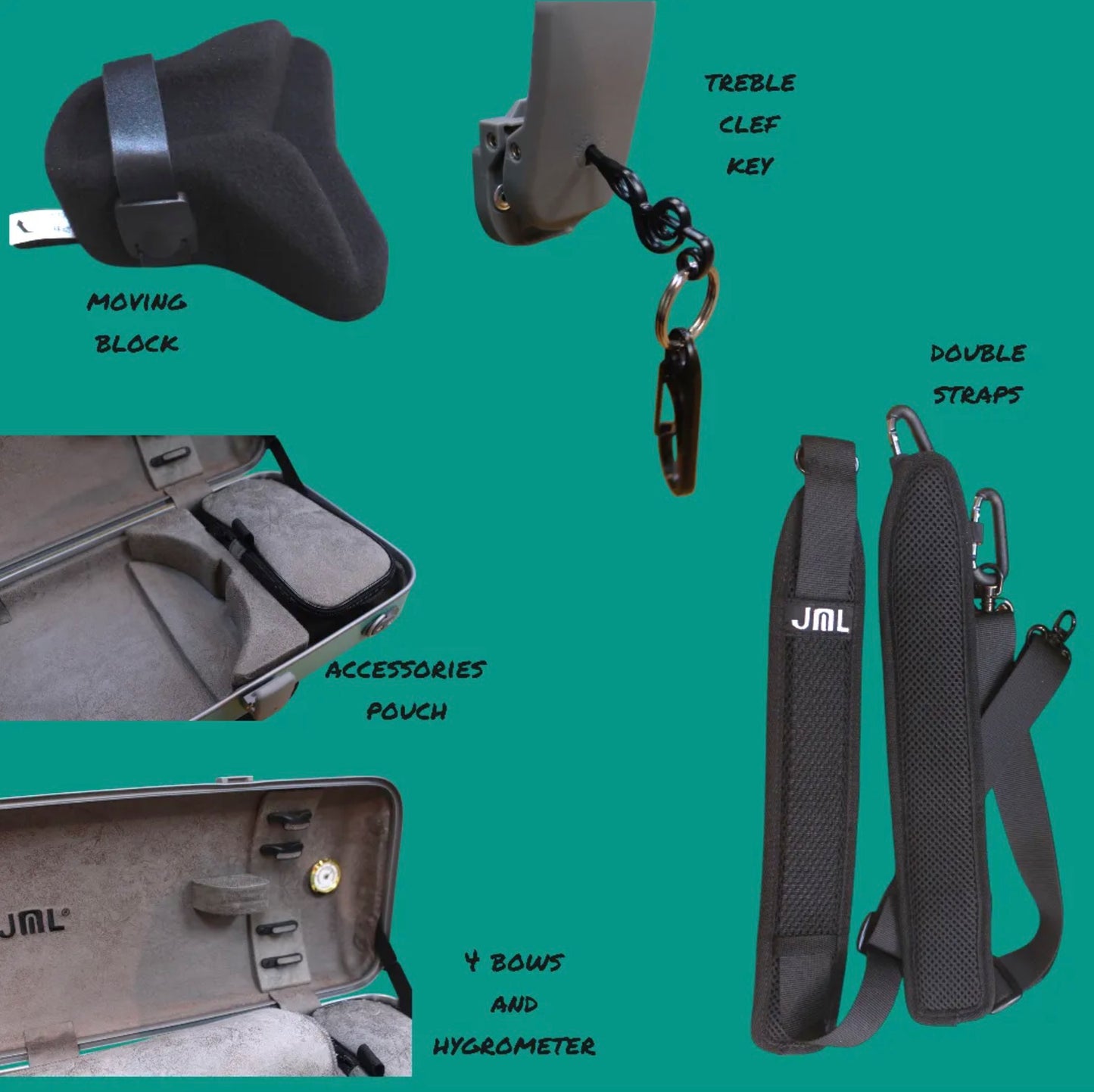 JML META Series (metallic surface) 1.7-2.1kg violin shaped and oblong case