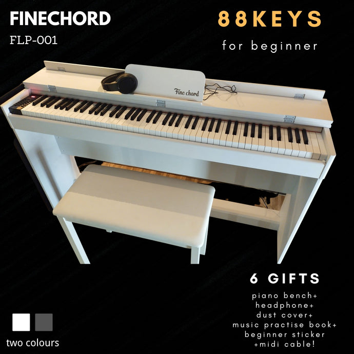 Finechord FLP-001 88 weighted key beginner's piano keyboard foldable slim design
