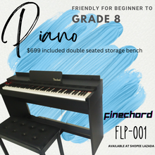 Load image into Gallery viewer, Finechord FLP-001 88 weighted key beginner&#39;s piano keyboard foldable slim design

